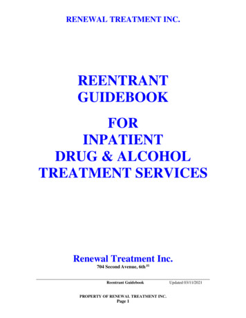 Reentrant Guidebook For Inpatient Drug & Alcohol Treatment Services