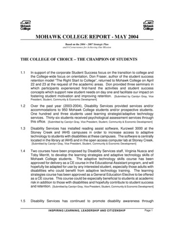 Mohawk College Report - May 2004