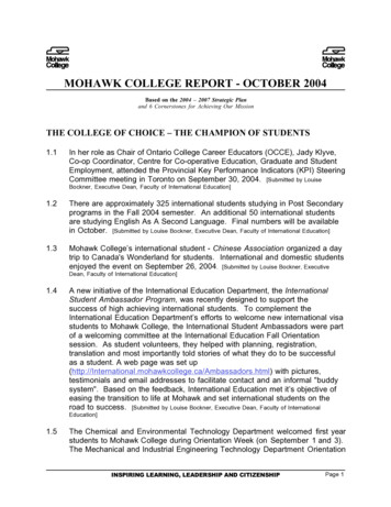 Mohawk College Report - October 2004