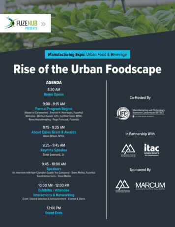 Manufacturing Expo: Urban Food & Beverage Rise Of The Urban Foodscape