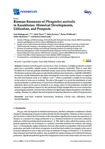 Biomass Resources Of Phragmites Australis In Kazakhstan .