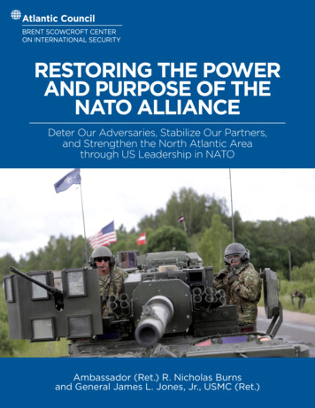 RESTORING THE POWER AND PURPOSE OF THE NATO 