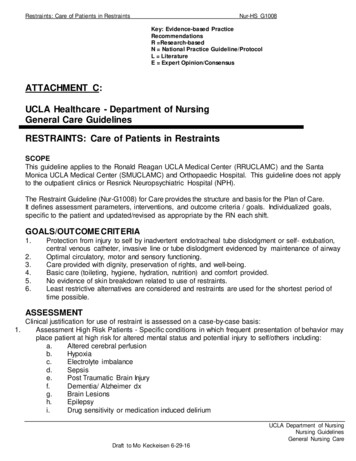 Restraint Nursing Guideline For Care - UCLA Health