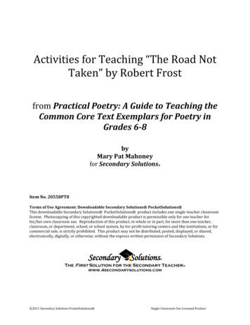 Activities For Teaching “The Road Not Taken” By 