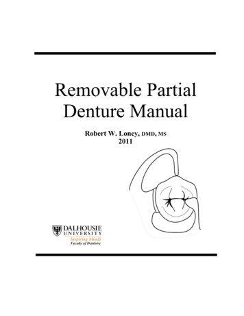 Removable Partial Denture Manual - Dalhousie University