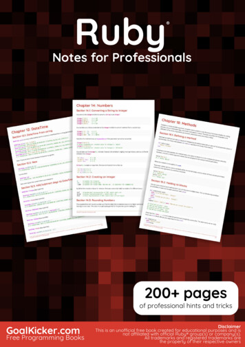 Ruby Notes For Professionals - GoalKicker 