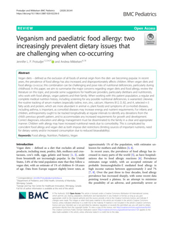 Veganism And Paediatric Food Allergy: Two Increasingly .