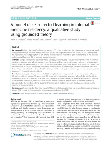 A Model Of Self-directed Learning In Internal Medicine .