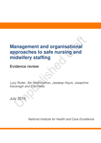 Management And Organisational Approaches To Safe 