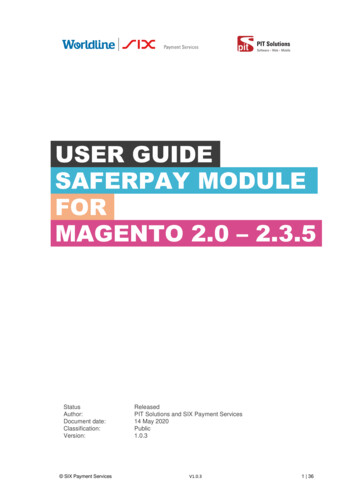 User Guide Saferpay Module - Webshop Extension