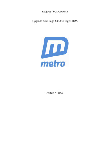 Sage Upgrade RFQ Final - Metro