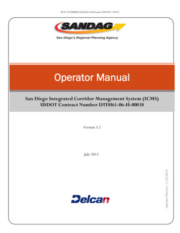 San Diego ICMS Software Operator Manual