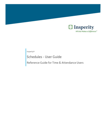 Schedules - User Guide - Insperity Knowledgebase