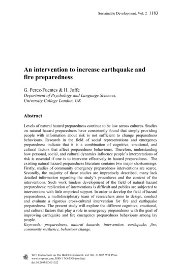 An Intervention To Increase Earthquake And Fire Preparedness