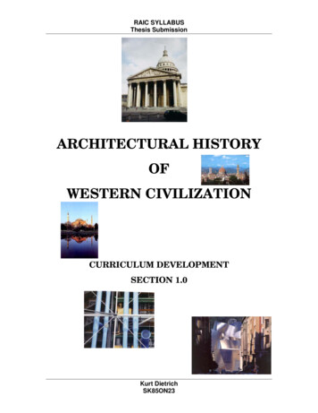 ARCHITECTURAL HISTORY OF WESTERN CIVILIZATION
