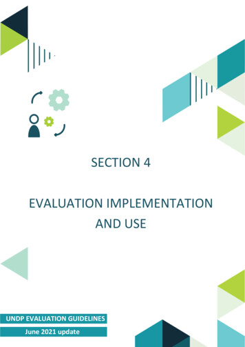 Section Four: Evaluation Implementation - UNDP
