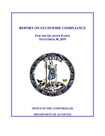 REPORT ON STATEWIDE COMPLIANCE - Virginia