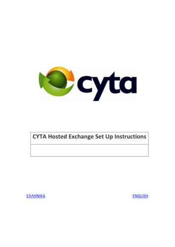 CYTA Hosted Exchange Set Up Instructions
