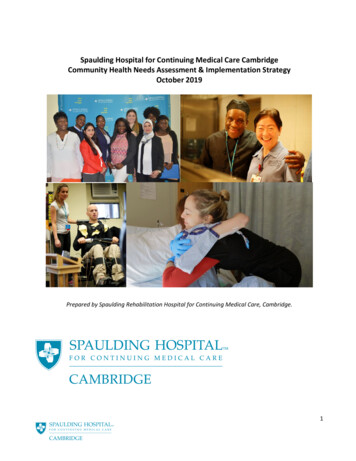 Spaulding Hospital For Continuing Medical Care Cambridge .