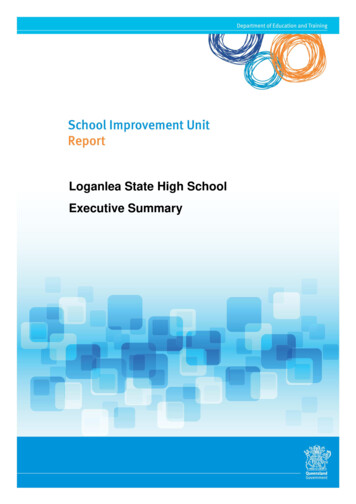 SIU Loganlea State High School Executive Summary 2016