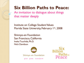 Six Billion Paths To Peace - Florida State University