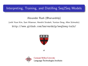 Interpreting, Training, And Distilling Seq2Seq Models