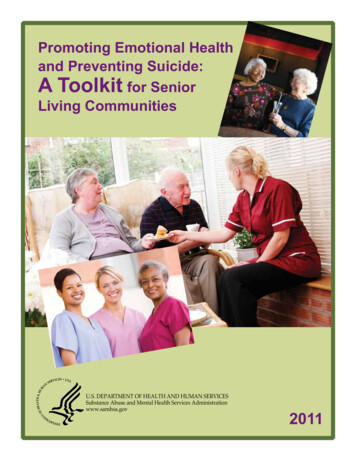 Promoting Mental Health And Preventing Suicide: A Toolkit .