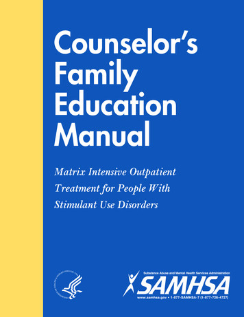Counselor’s Family Education Manual