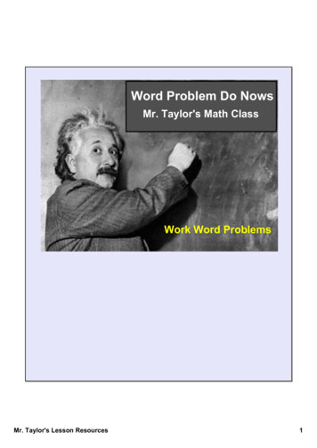 Smart Word Probs - Math And Science With Dr. Taylor - Home