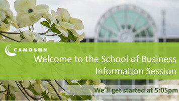 Welcome To The School Of Business Information Session - Camosun