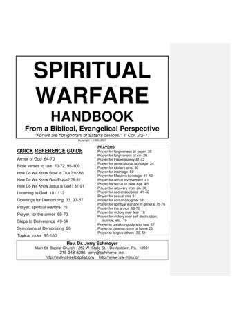 SPIRITUAL WARFARE HANDBOOK - Christians In Recovery