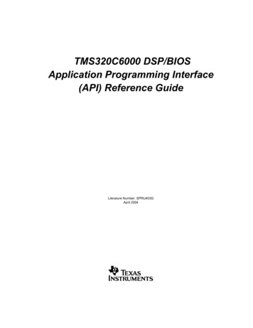 TMS320C6000 DSP/BIOS 4.90 Application Programming Interface (API