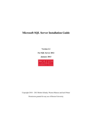 Microsoft SQL Server Installation Guide