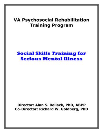 Social Skills Training For Serious . - Veterans Affairs
