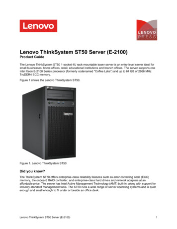 Lenovo ThinkSystem ST50 Server (E-2100) - Content.shi 