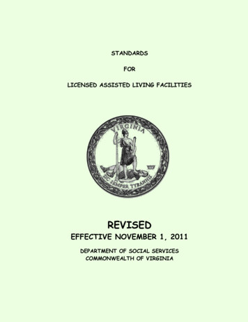 Standards For Licensed Assisted Living Facilities