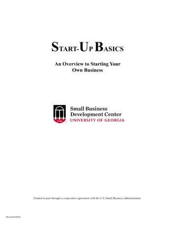 START-UP BASICS - University Of Georgia Small Business .