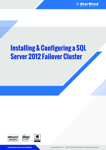 Installing & Configuring A SQL Server 2012 Failover Cluster