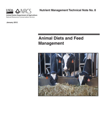 Animal Diets And Feed Management - USDA