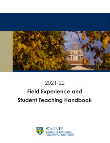 Field Experience And Student Teaching Handbook