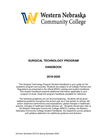 Surgical Tech Handbook 2019-2020 - Wncc.edu