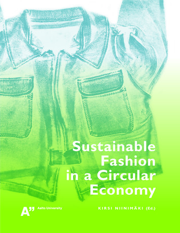 Sustainable Fashion In A Circular Economy - Aalto