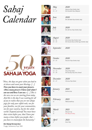 Sahaj Calendar - Sahaja World Foundation