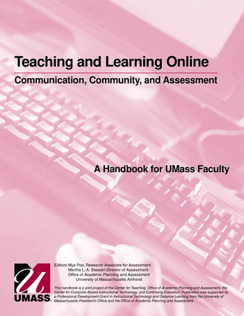 Teaching And Learning Online Handbook - UMass Amherst