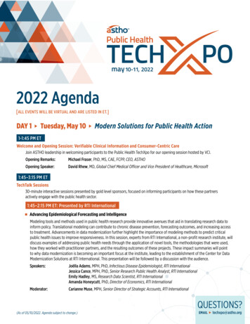 Public Health TechXpo 2022 Agenda - ASTHO