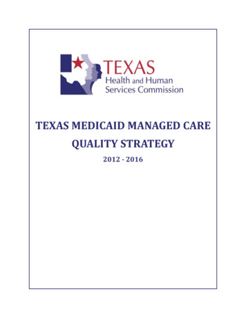 TEXAS MEDICAID MANAGED CARE QUALITY STRATEGY