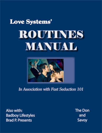 Love Systems’ ROUTINES MANUAL