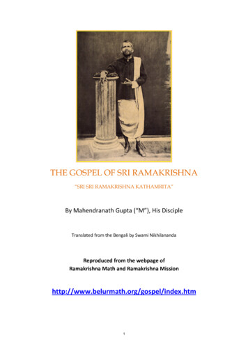 THE GOSPEL OF SRI RAMAKRISHNA