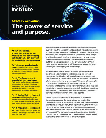 Strategy Activation The Power Of Service And Purpose.