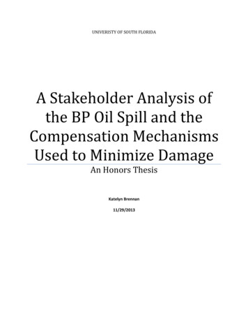 A Stakeholder Analysis Of The BP Oil Spill And The .